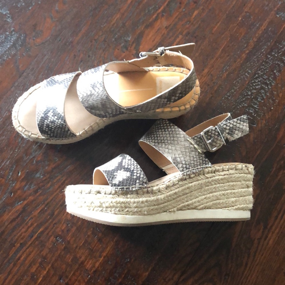 Dolce vita snakeskin wedge sandals